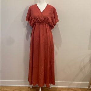 Coral maxi dress